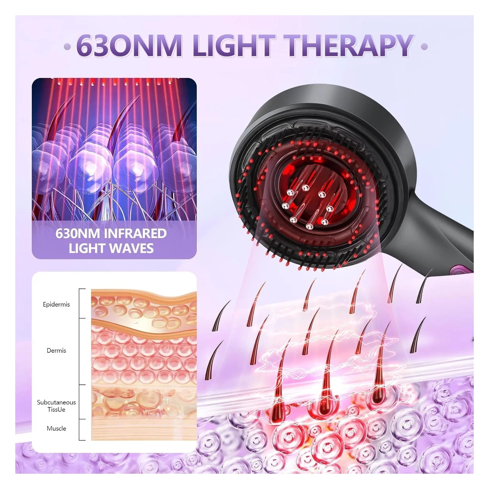 Red Multi-Function Electric Scalp Massage Comb for Hair,3 in 1Electric Scalp Massager and Hair Oil Applicator,Electric Scalp Massager Brush,Ipx7 Waterproof Scalp Oil Applicator